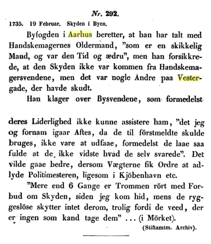 Kilde: Aktstykker vedkommende Staden og Stiftet Aarhus samlede og udgivne ved Dr. J.R. Hübertz, Kjöbenhavn 1846.